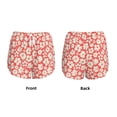 thumbnail image 3 of Balery Beige Flowers Pantalones cortos deportivos para mujer con forro y dos bolsillos, elásticos, para entrenamiento, gimnasio, yoga-XX-Large, 3 of 7