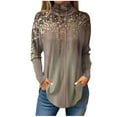 thumbnail image 2 of Ydkzymd Long Sleeve Shirt Pack Women Khaki Tie Dye L Button Down Shirts for Women Plain Lounge Thermal Plus Size Blouses Floral Petite Turtleneck Tunics, 2 of 5