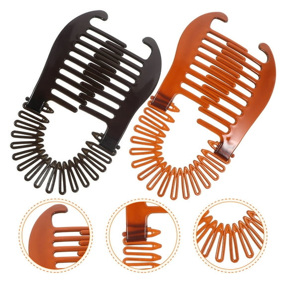 FRCOLOR 2Pcs Banana Hair Clips Women Fine Hair Thick Hair Decorative Clips Curly Hair Clips Accessories