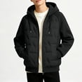 thumbnail image 3 of Mitankcoo Boys Hooded Quilted Jacket, Full Zip Raglan Long Sleeve Outerwear with Drawstring Hood and Ribbed Cuffs, 3 of 8