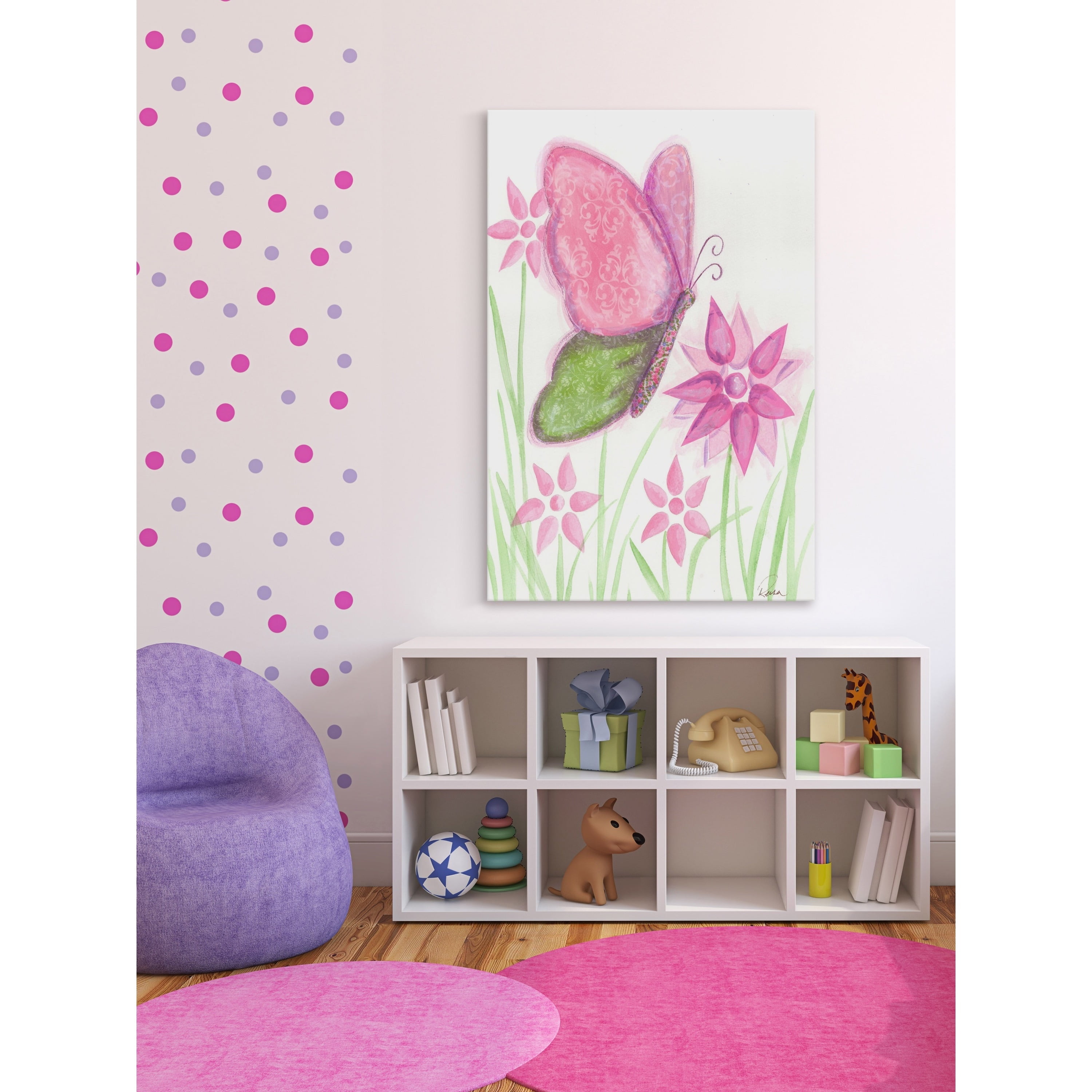 Marmont Hill "1 Butterfly" by Reesa Qualia Painting Print on Wrapped Canvas