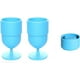 thumbnail image 1 of Paquete de 2 copas de vino de silicona plegables portátiles, copas de vino de viaje para picnic, juego para interior y exterior, azul, 1 of 7