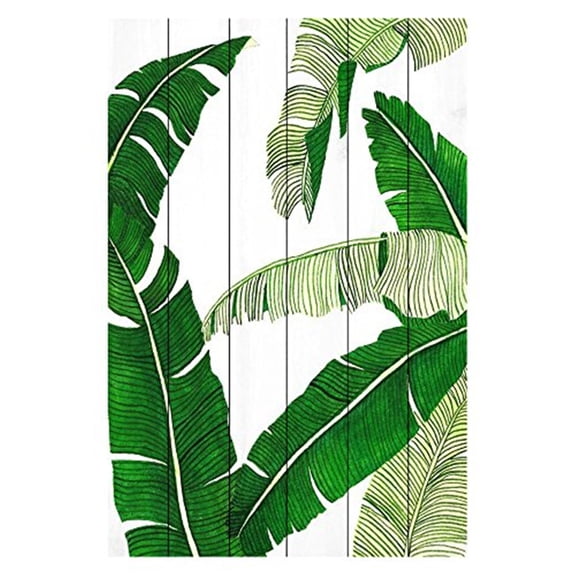 Banana 2 Painting Print on White Wood