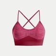 thumbnail image 2 of Yammkia Racerback Bras for Women Adjustable Sports Bra Square Neck Wireless Padded Yoga Workout Tops (Red,L), 2 of 3