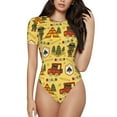 thumbnail image 1 of Balery Forest Guard Body de cuello redondo de manga corta para mujer Tops de manga corta Tops básicos-X-Large, 1 of 7