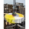 thumbnail image 6 of Yellow Grey Oil Painting Outdoor Tablecloth with Umbrella Hole, Abstract Modern Geometric Spillproof Waterproof Outdoor Table Cover, Patio Tablecloths for Party/Garden/Picnic, Round 54 inch, 6 of 9