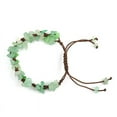 thumbnail image 1 of Nvzi Pulsera de cuentas hecha a mano, pulsera tejida a mano pura de cristal de piedra triturada natural con cuerda ajustable (verde), 1 of 3