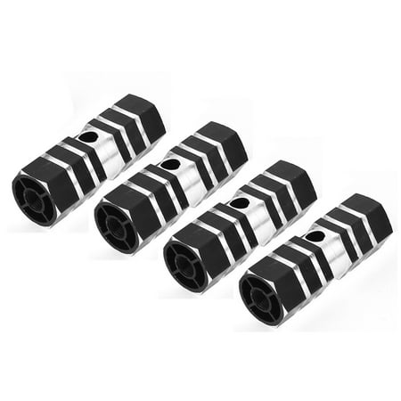 Bicycle Pegs - 4 Pcs Black Aluminium Alloy Antislip Mountain Bicycle Bike Axle Foot Pegs