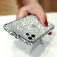 thumbnail image 1 of iphone Case Glitter Bumper Frame Case Luxury Bling Diamond Crystal Rhinestone Sticker Protective Electroplate Aluminum Metal Edge Bumper Case, iphone 12mini, Silver, 1 of 9