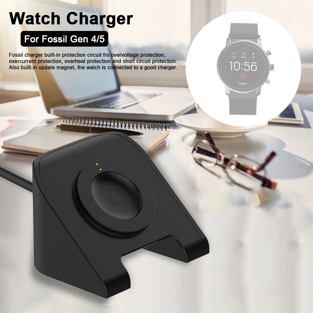 For Fossil Gen 4 5 Smart Watch Charging Base Simple and Portable Charger Adapter for Scratch