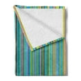 thumbnail image 2 of Abstract Soft Flannel Fleece Throw Blanket, Vertical Retro Style Thin Stripes Colorful Bands in Contrast Tones Line Artwork, Cozy Plush for Indoor and Outdoor Use, 60" x 80", Multicolor, by Ambesonne, 2 of 5
