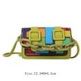thumbnail image 2 of New  High Quality Rainbow Collision Color PU Chain Shoulder Bag Fashion Small Square Bag Single Shoulder Underarm Bag WHITE, 2 of 8
