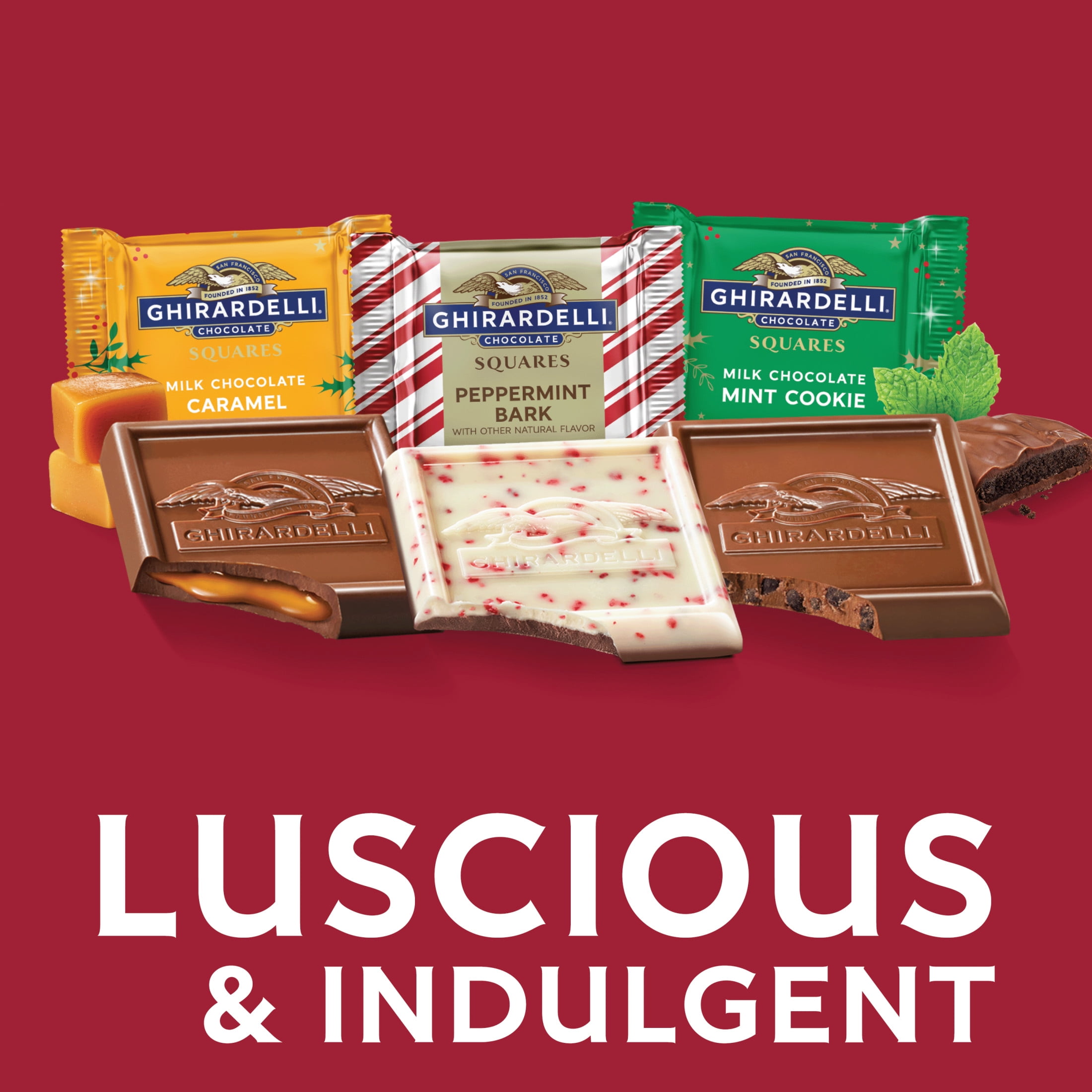(2 pack) GHIRARDELLI Limited Edition Holiday Chocolate Assortment SQUARES, 7.9 oz Bag