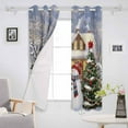 thumbnail image 3 of Farmhouse Christmas Blackout Curtains | Light Blocking Print Window Curtains, Snowman Xmas Tree Truck Snowflake Thermal Insulated Window Drapes for Living Room Kitchen (2 Panels, 104"W x 90"L), 3 of 7
