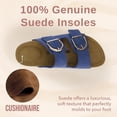 thumbnail image 3 of Cushionaire Legacy Cork Footbed Leather Sandals for Women – Genuine Leather Double Strap Slides with Adjustable Buckles + Memory Foam, 3 of 10