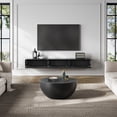 thumbnail image 4 of POVISON 79" Floating TV Stand for 65" TV, Fully Assembled Wall Mounted Media Console with 3 Flip-Down Doors, Minimalist Modern Entertainment Center – Black, 4 of 13