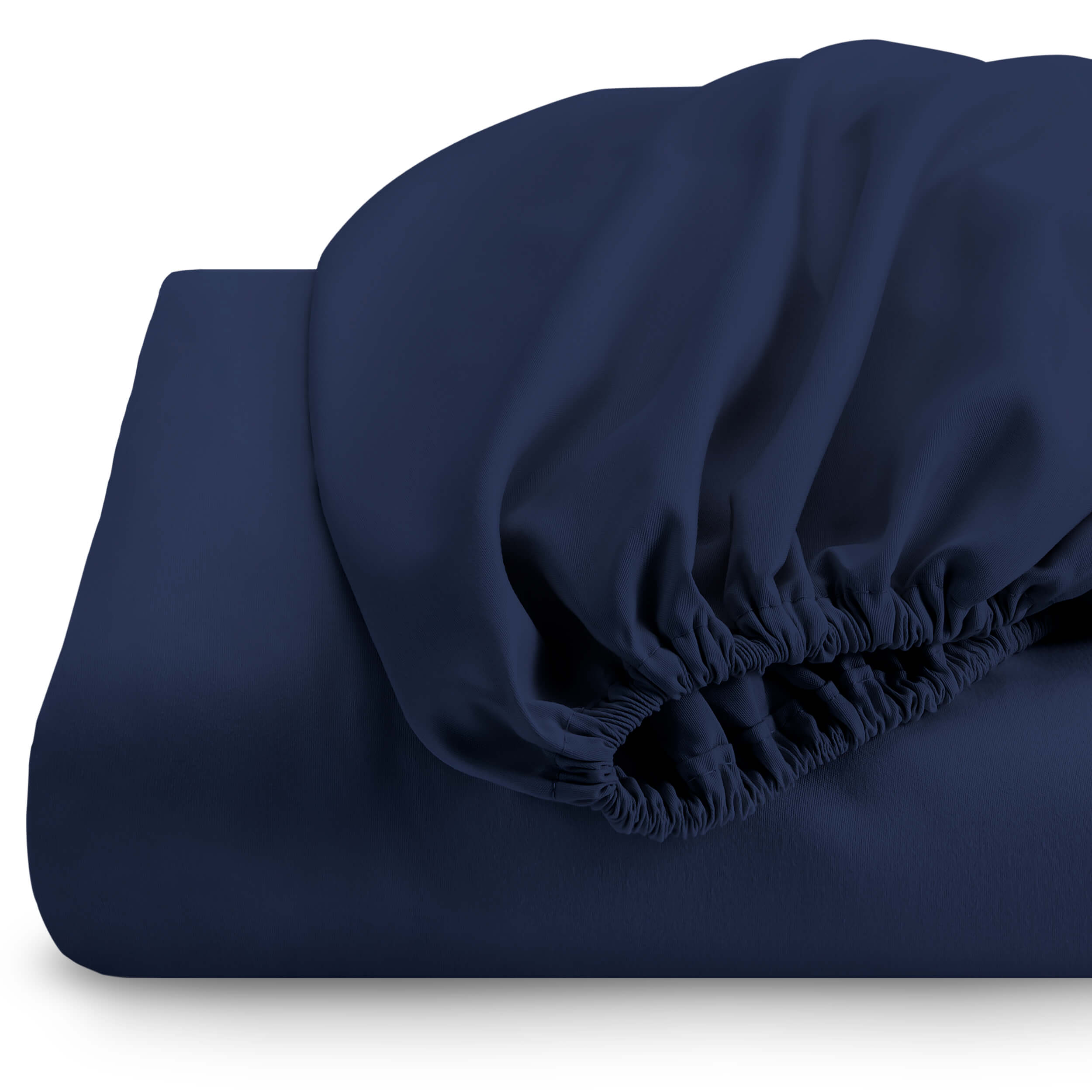 2 Fitted Sheets + Pillowcase Set, Microfiber, Wrinkle Resistant, Split King, Dark Blue