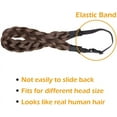 thumbnail image 4 of Diadema trenzada de pelo sintético, diadema con trenzas de tamaño mediano para mujeres, señoras y niñas, accesorio de belleza, granate y marrón ceniza, 4 of 5