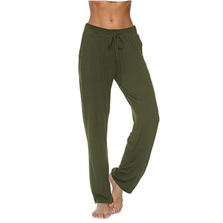 Opperiaya Women Loose Style Pants, Solid Color Elastic Waist Sweatpants ...