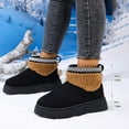 thumbnail image 5 of Pandaie Suede Ankle Snow Boots for Women Water Resistant Platform Snow Booties Fleece Lined Winter Fuzzy Mini Boots Black 6, 5 of 7