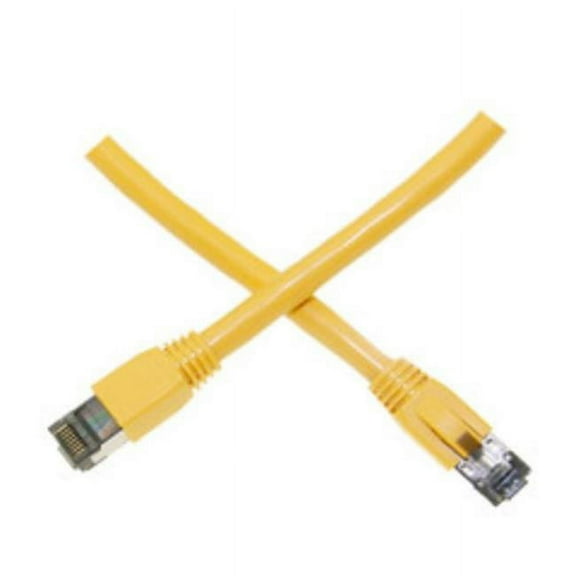 Cat8 S/FTP Ethernet Patch Cable, Molded Boot, 40Gbps - 2000MHz, 4-Pair 24AWG Stranded Pure Copper, RJ45 Shielded Gold Plate Connector Male Internet Patch Cable, Yellow, 3 foot, Cablewholesale