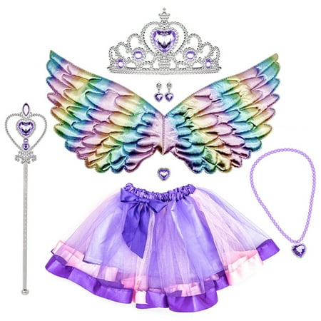 

Ma&Baby Girls Fairy Angel Wings Kit – Costume Accessories Fairy Wand Tutu Skirt Crown and Necklace for Party