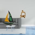 thumbnail image 2 of CoudarTitie Iron Sailboat Sculpture Tabletop Ornament Feng Shui Decor Collection Decorative Figurine for Table Centerpiece Desk Bookshelf Creative Abstract Thinker Statue Figurine Craft, 2 of 8