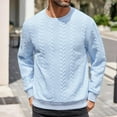 thumbnail image 2 of Mens Sweaters Casual Cable Knit Pullover Sweater Sky Blue M, 2 of 6