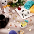 thumbnail image 5 of 12Pcs 6 Style Alloy Enamel Dog Charms Locking Stitch Markers with Gold Tone 304 Stainless Steel Leverback Earring Findings Mixed Color 3.7~4.5cm, 5 of 6