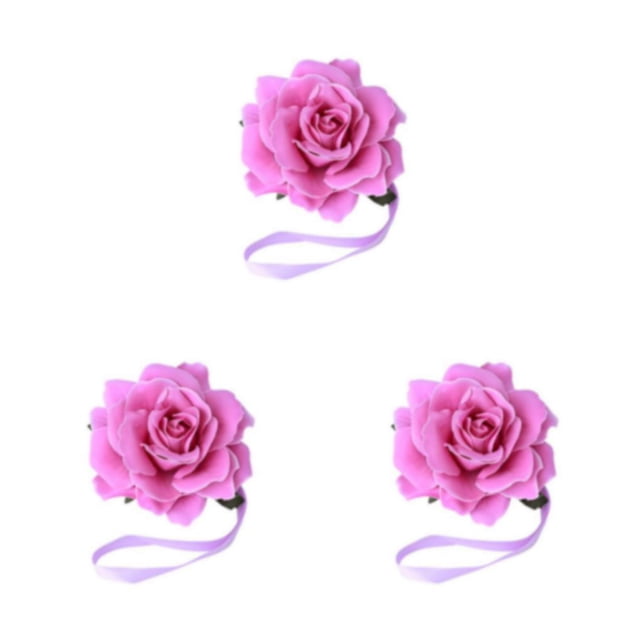 QualitChoice Curtain Tieback Punch-free Stylish Flower Shape Decorative Replacement Home Buckle Fastener Ornament Accessories Purple 3PCS