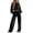 Black, variant on Two Piece Sets for Women Fall Travel Vacation Outfits, Pleated Long Sleeve Lounge Top with Wide Leg Pants, Casual Matching Loungewear
