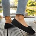 thumbnail image 5 of Fengqque Womens Flats Shoes Dressy Round Toe Bowknot Suede Ballet Flats Comfortable Casual Slip On Loafers Black 5.5(36), 5 of 9