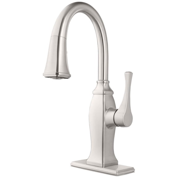 Open Box Pfister Gt572bf Briarsfield 1.8 GPM Single Hole Pull Down Bar Faucet - Stainless Steel