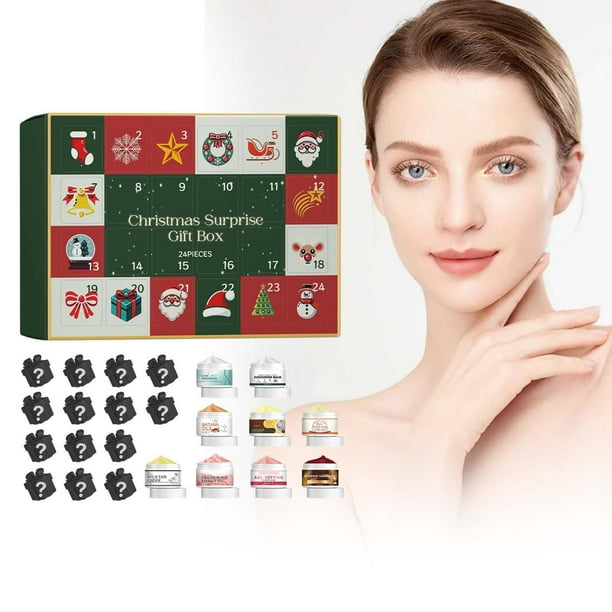Fiudx Caja de Regalo Sorpresa Navideña, Hidratante y Embellecedora, Sorpresa de Lujo En El Interior, para Todo Tipo de Piel, Experiencia de Belleza Única, Ideal para Regalar, Caja de 24 Unidades