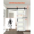 thumbnail image 2 of VEVOR Sliding Barn Door, 30 x 84 inch, High-Strength MDF Panel and Glass, Barn Door with Hardware Kit, Water-Proof PVC Surface, Easy to Install, H-Frame, Smoothly and Quietly Sliding for Living Room, 2 of 9