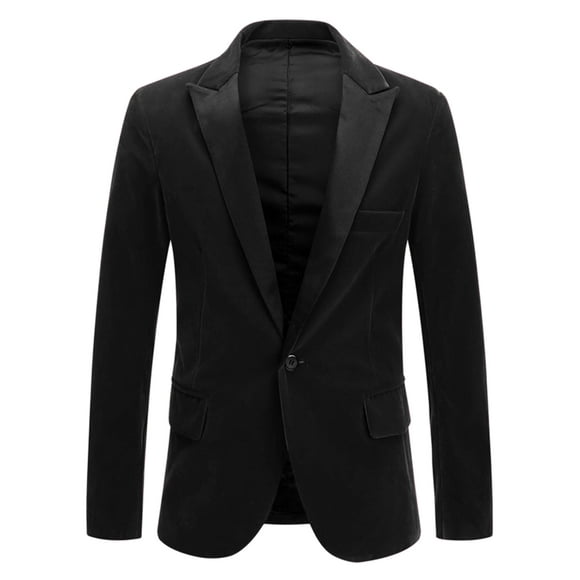 Lars Amadeus Men's Velvet Blazer Slim Fit One Button Wedding Party Suit Jacket