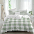 thumbnail image 2 of Sage Green Checkered Bedding 3 Piece Duvet Cover Set Full Size, Farmhouse Buffalo Plaid Soft Microfiber Comforter Cover with Zipper Closure & Pillowcases, Wrinkle & FadeResistant Quilt Cover, 2 of 9