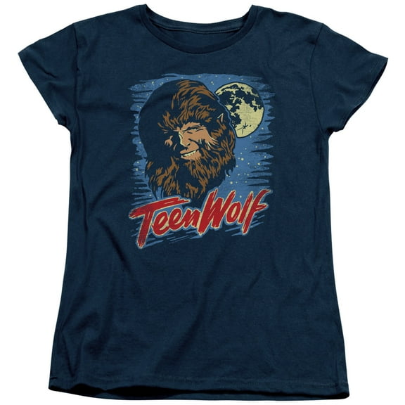 Teen Wolf Moon Wolf Women's T-Shirt Navy