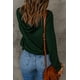thumbnail image 1 of ABPHQTO Jersey de mujer de punto verde con mangas caídas y capucha, 1 of 5