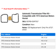 thumbnail image 2 of Automatic Transmission Filter Kit - Compatible with 1972 American Motors Hornet, 2 of 2