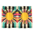thumbnail image 7 of Yayeee Kitchen Curtains Tier Pair Light Filtering 27"x36" Rod Pocket Short Cafe Window Panel, Geometric Sun, 7 of 7