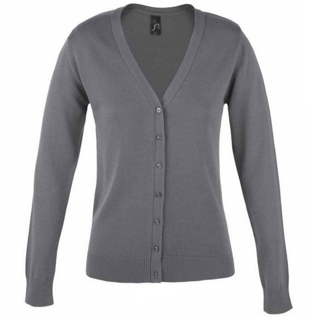 SOLS - Cárdigan con cuello en forma de V para mujer (Gris)