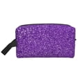 thumbnail image 2 of Uemuo Glitter Purple Pattern Portable Toiletry Bags with Handle, Waterproof travel Make up Bags for Women, Large Capacity Travel Cosmetic Bags, 2 of 9