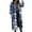 Blue, variant on Women Fashion Plaid Print Outwear Winter Long Sleeve Lapel Long Jacket Trench Coat With Mauve Jacket With Hood