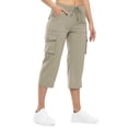 thumbnail image 5 of MHOSTAFH Women's Multi Pockets Cargo Capris Summer Lightweight Loose Straight Leg Capri Casual Outdoor Hiking Work Cropped Pants, 5 of 6