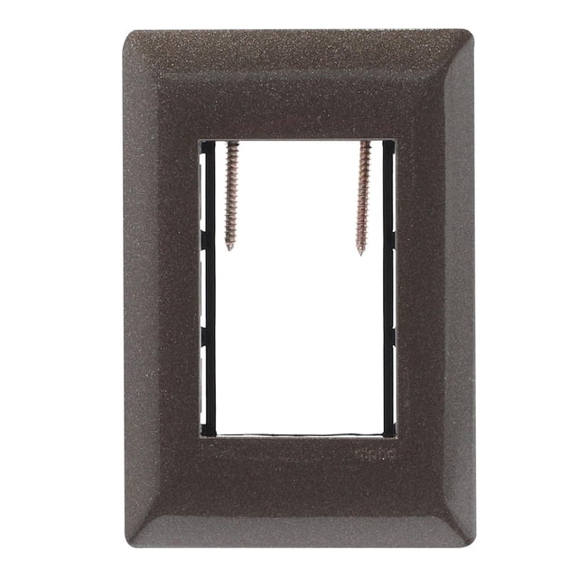 Placa 3 Módulos Alpha Plástico Café 12X8.2X2.2 Cm