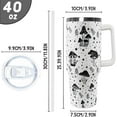 thumbnail image 5 of Dog Tumbler with Handle and Straw 40 oz Cute Puppy Cup Sketch Dogs Coffee Travel Mug Stainless Steel Insulated Water Bottle Dog Lovers Stuff Decor Gifts for Women, 5 of 6