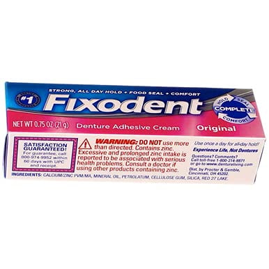 Fixodent Denture Adhesive Cream, Original, 0.75 Oz. – 1 Ea. - Medshopexpress