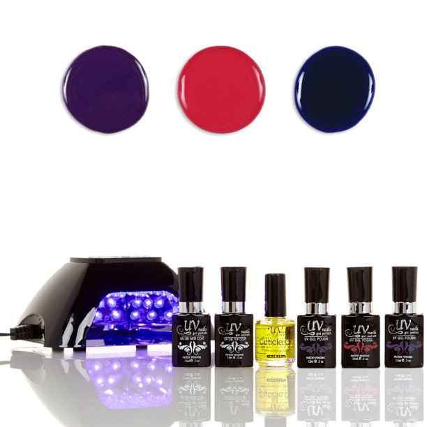 UVNails UVNails LED Lamp and Gel Nail Polish Starter Kit V10B4