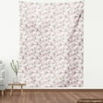 thumbnail image 4 of Ambesonne Cherry Blossom Fabric by the Yard Upholstery, Soft Flowers Spring, 10 Yards, Blush Evergreen and Taupe, 4 of 5